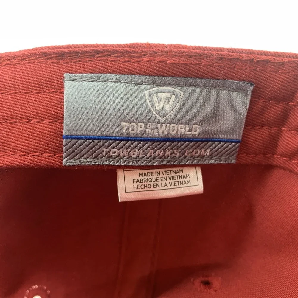 Top of the World Blank Hat Crimson Red Adjustable Strap TOW Dad Baseball Cap